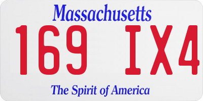 MA license plate 169IX4