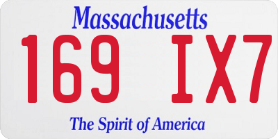 MA license plate 169IX7