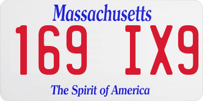 MA license plate 169IX9