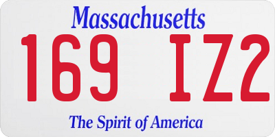 MA license plate 169IZ2