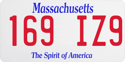 MA license plate 169IZ9