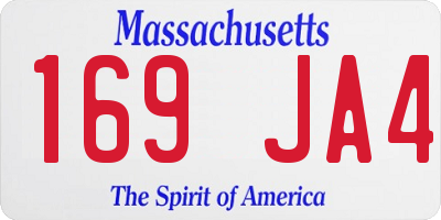 MA license plate 169JA4
