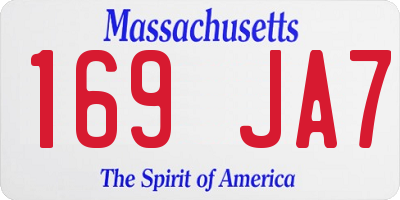 MA license plate 169JA7