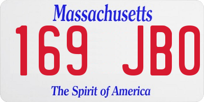 MA license plate 169JB0
