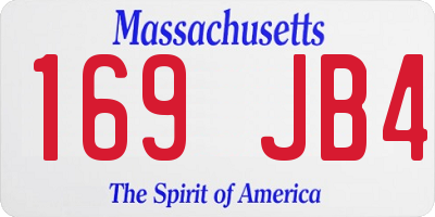 MA license plate 169JB4