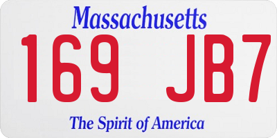 MA license plate 169JB7