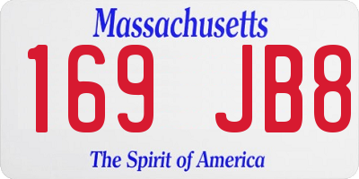 MA license plate 169JB8
