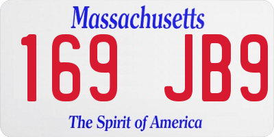 MA license plate 169JB9