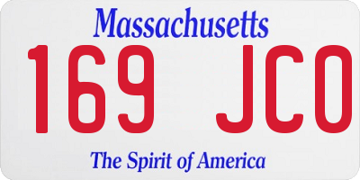 MA license plate 169JC0