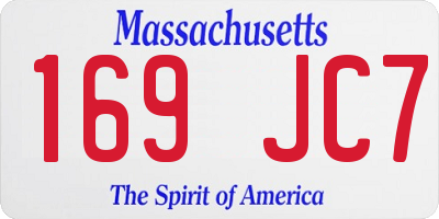 MA license plate 169JC7