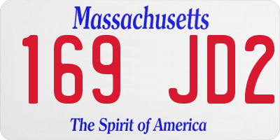 MA license plate 169JD2