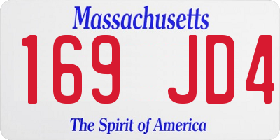 MA license plate 169JD4