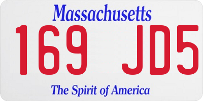 MA license plate 169JD5