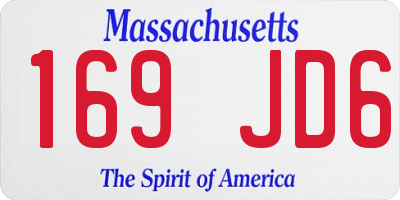 MA license plate 169JD6