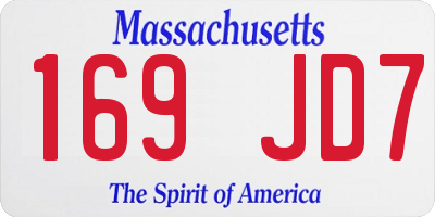 MA license plate 169JD7
