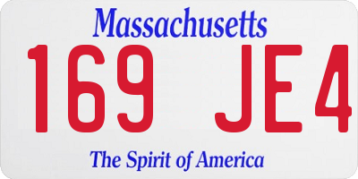 MA license plate 169JE4