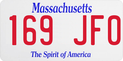 MA license plate 169JF0