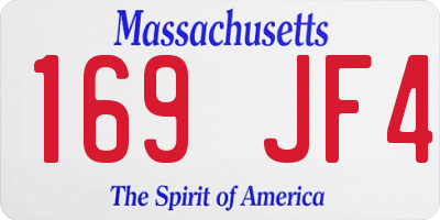 MA license plate 169JF4