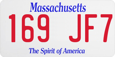 MA license plate 169JF7