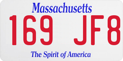 MA license plate 169JF8