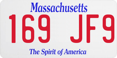 MA license plate 169JF9