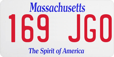 MA license plate 169JG0