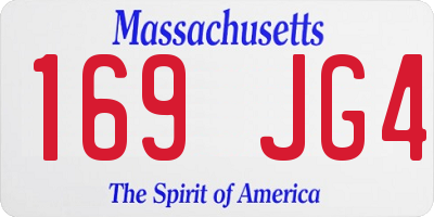 MA license plate 169JG4