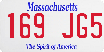 MA license plate 169JG5