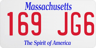 MA license plate 169JG6