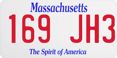 MA license plate 169JH3