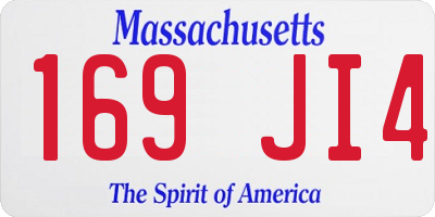 MA license plate 169JI4