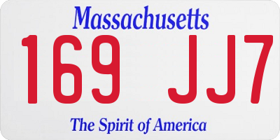 MA license plate 169JJ7