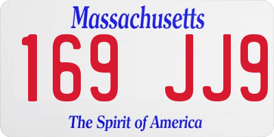 MA license plate 169JJ9