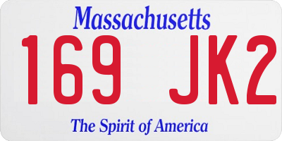 MA license plate 169JK2