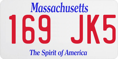 MA license plate 169JK5