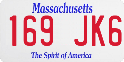 MA license plate 169JK6