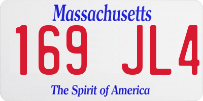 MA license plate 169JL4