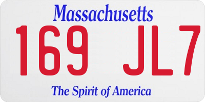 MA license plate 169JL7