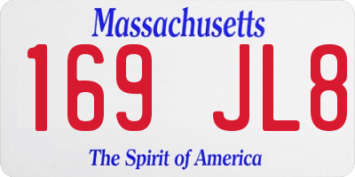 MA license plate 169JL8