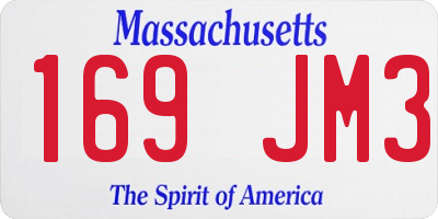 MA license plate 169JM3