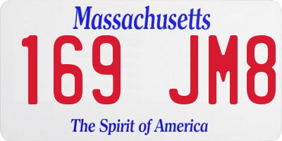 MA license plate 169JM8