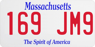 MA license plate 169JM9