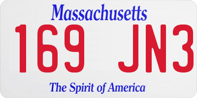 MA license plate 169JN3