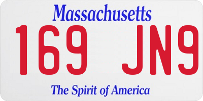 MA license plate 169JN9