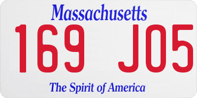 MA license plate 169JO5
