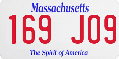 MA license plate 169JO9