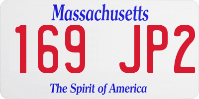 MA license plate 169JP2