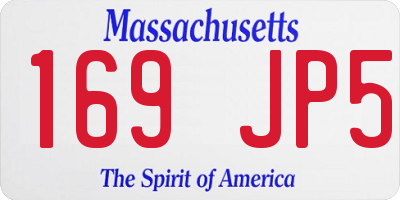 MA license plate 169JP5