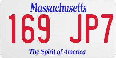 MA license plate 169JP7