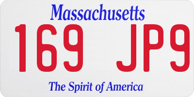 MA license plate 169JP9